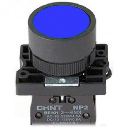Кнопки с самовозвратом, без подсветки NP2-EA (IP40), φ22мм с пластиковой головкой