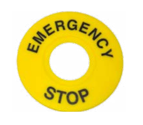 Комплект желтых табличек, круг, «Emergency Stop» MTB2-F, Meyertec