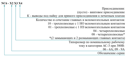 Компактные контакторы NC6, (6-9А)