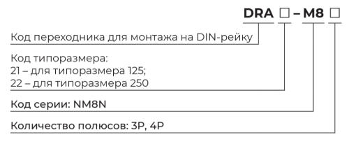 Переходник для монтажа на DIN-рейку DRA (Аксессуары для NM8, NM8S)