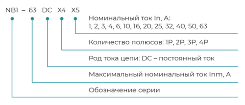 Автоматический выключатель серии NB1-63DC, 1-63А, 6кА, постоянного тока